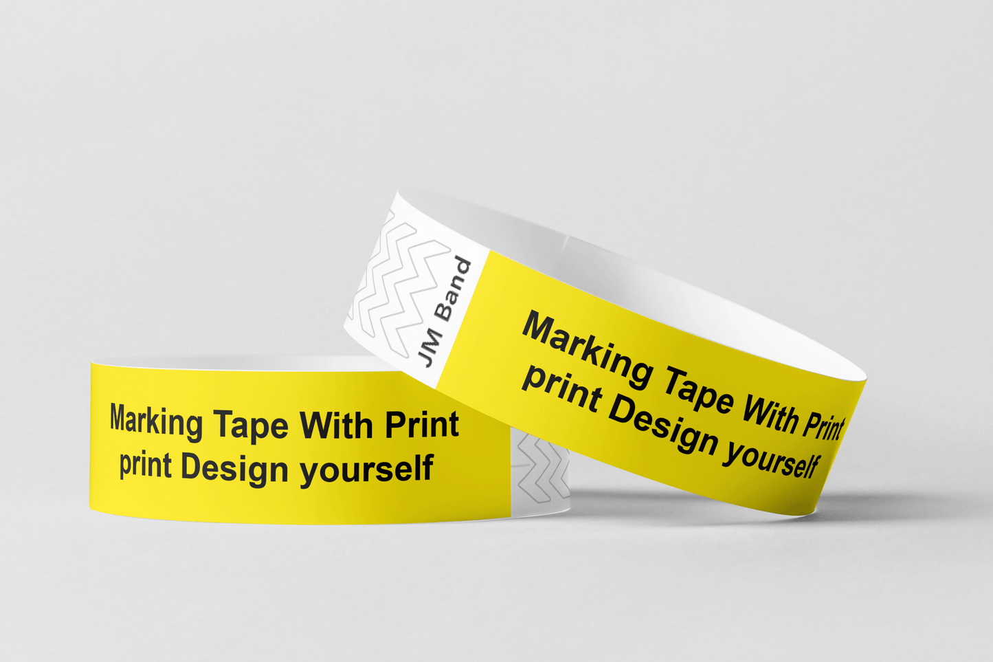 Marking Tape With Print Paper wristbands JM Band UK 10 Yellow