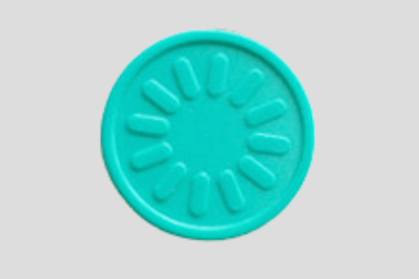 Embossed Plastic Tokens in Stock Tokens JM Band UK 1 Turquoise Flower 