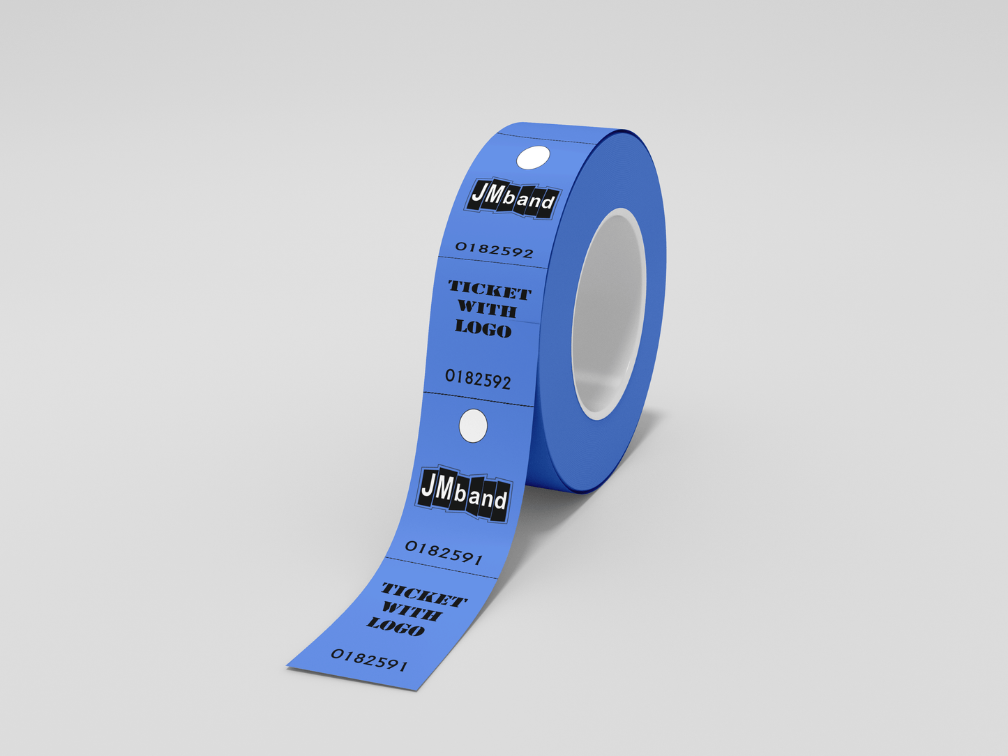 2-Part Cloakroom Tickets with Print Ticket JM Band UK 100 Blue