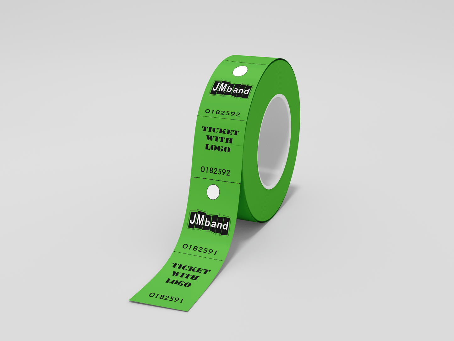 2-Part Cloakroom Tickets with Print Ticket JM Band UK 100 Green