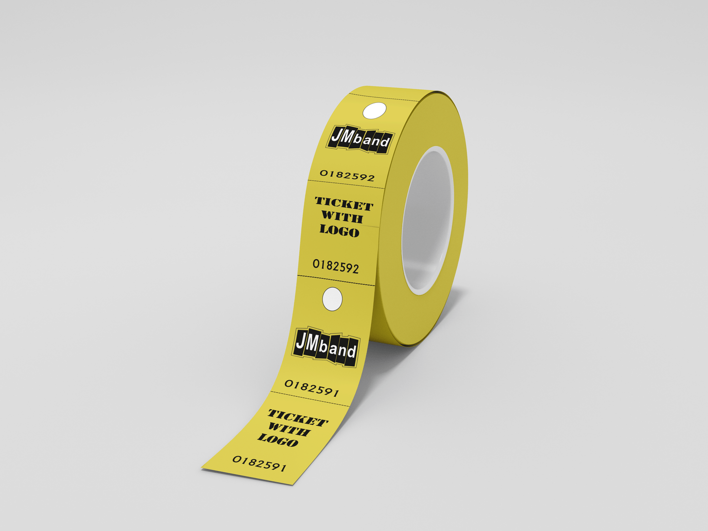 2-Part Cloakroom Tickets with Print Ticket JM Band UK 100 Yellow