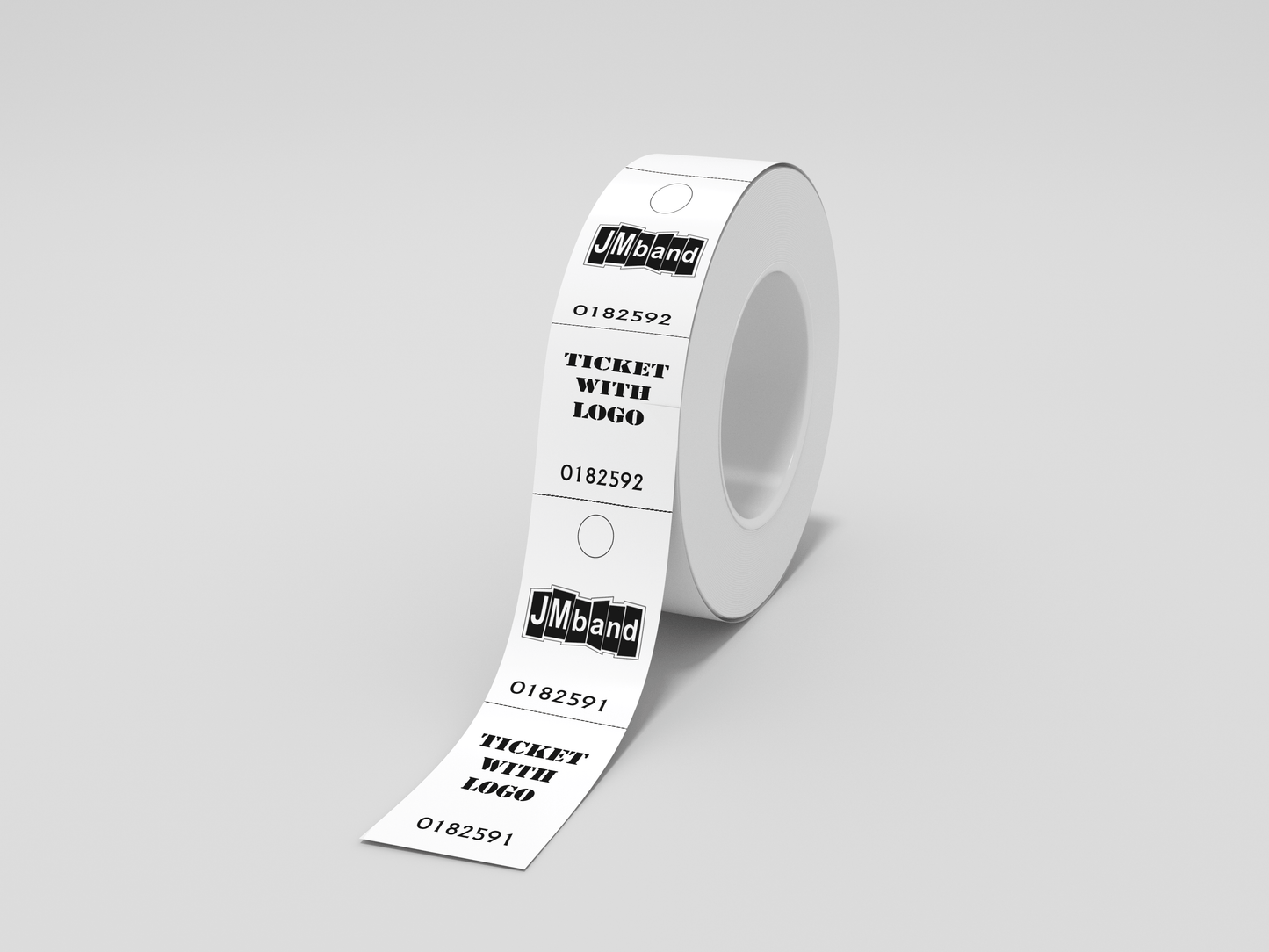 2-Part Cloakroom Tickets with Print Ticket JM Band UK 100 White
