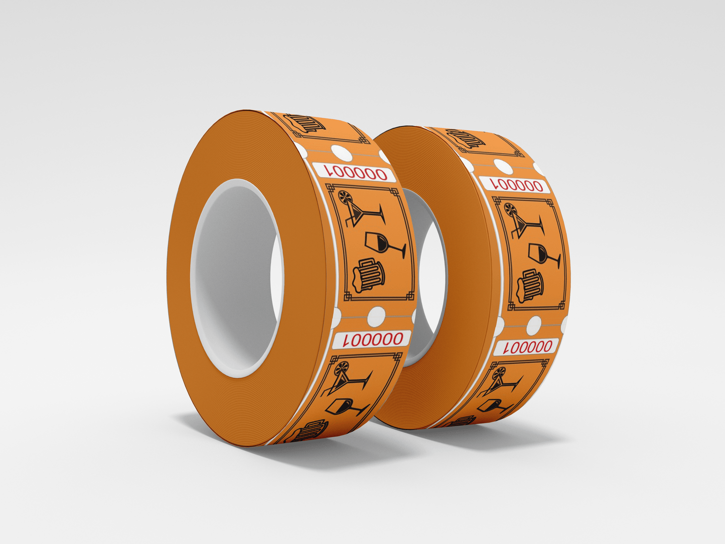 Drink Tickets Roll 1000 X 1 Tickets JM Band UK 1 Drinks Roll - Orange