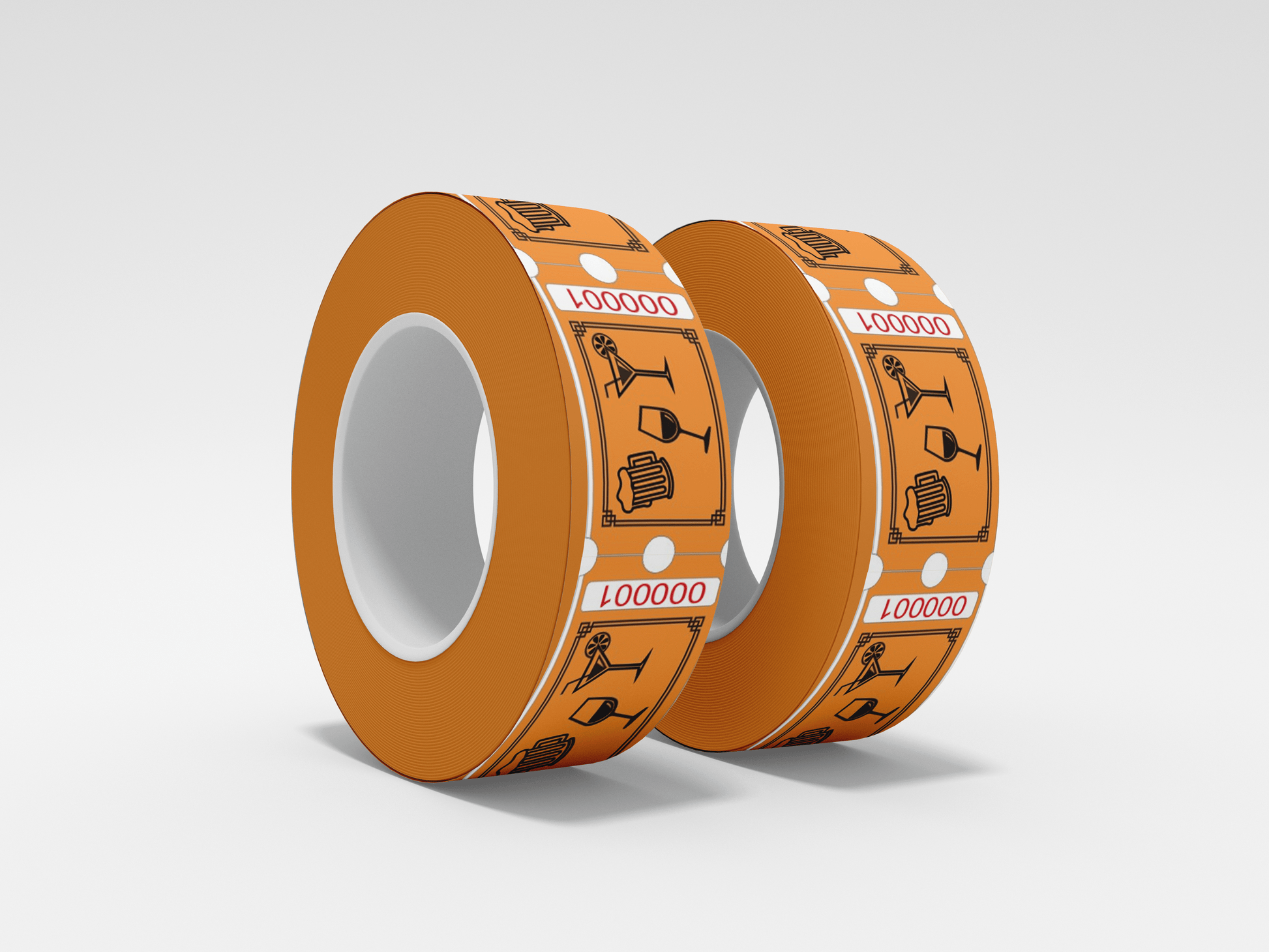 Drink Tickets Roll 1000 X 1 Tickets JM Band UK 1 Drinks Roll - Orange