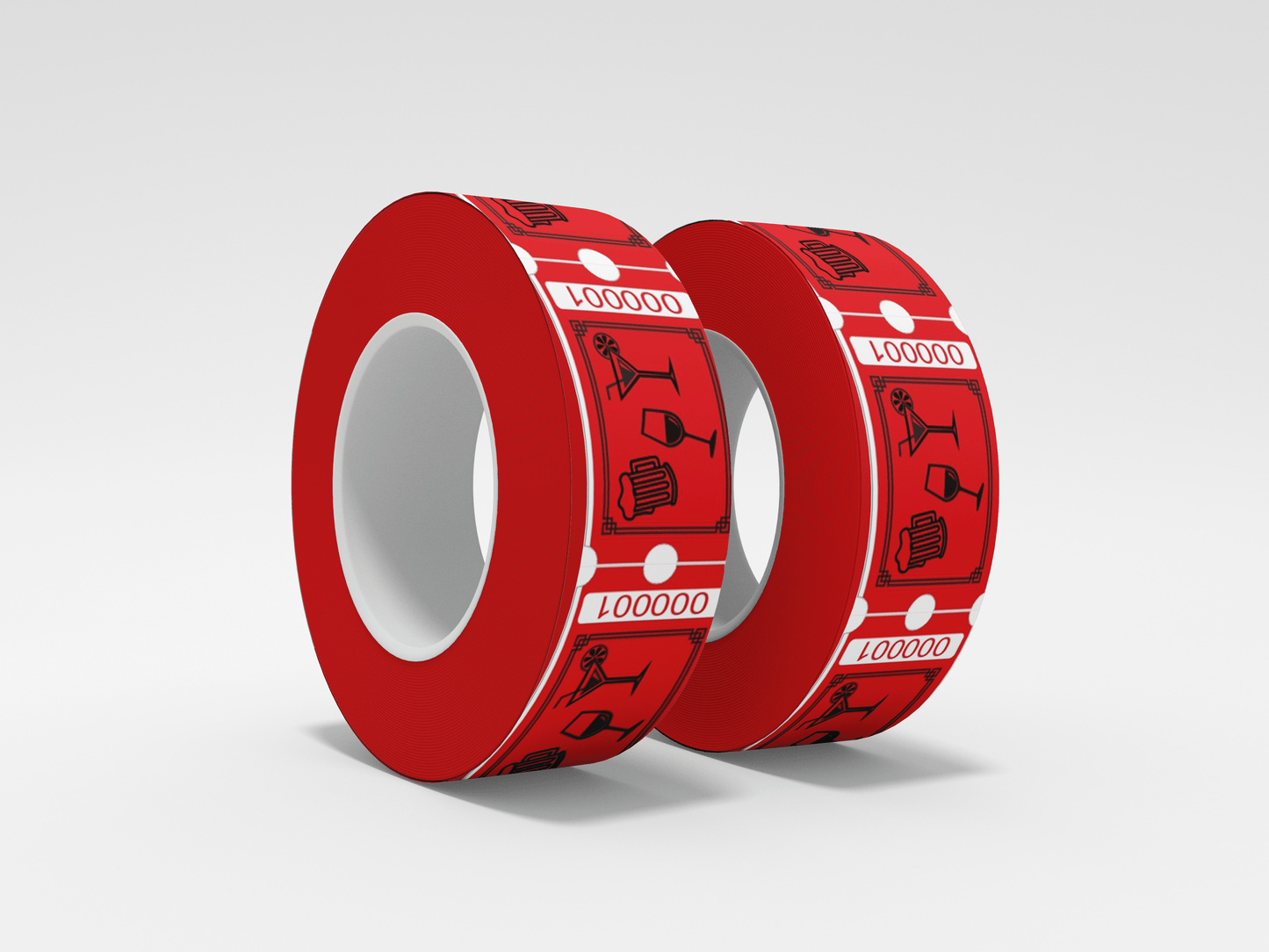 Drink Tickets Roll 1000 X 1 Tickets JM Band UK 1 Drinks Roll - Red