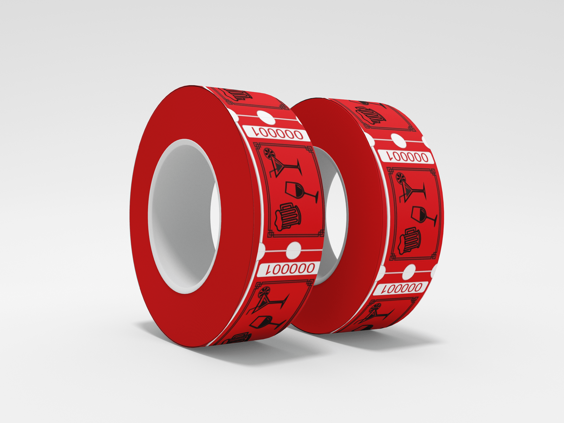 Drink Tickets Roll 1000 X 1 Tickets JM Band UK 1 Drinks Roll - Red