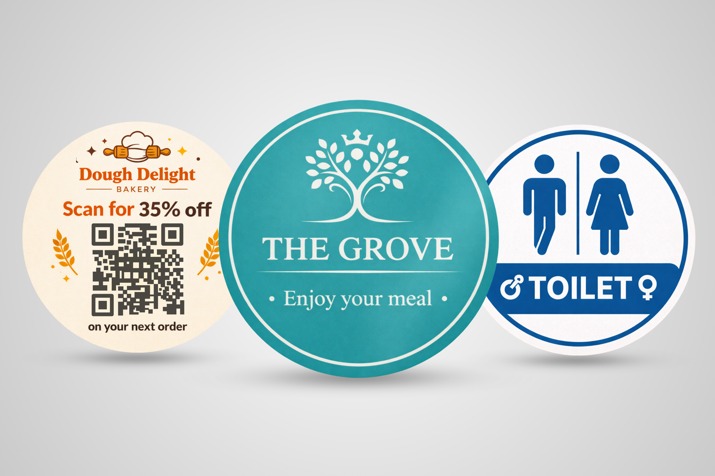 A photo of stickers with print for businesses - JM Band®