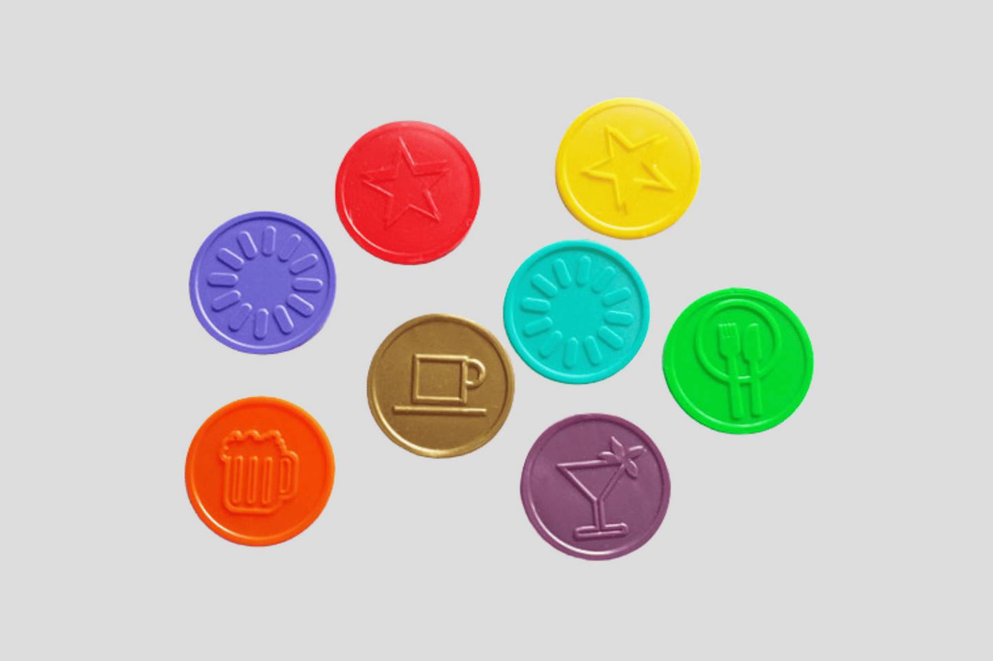 Embossed Plastic Tokens in Stock Tokens JM Band UK