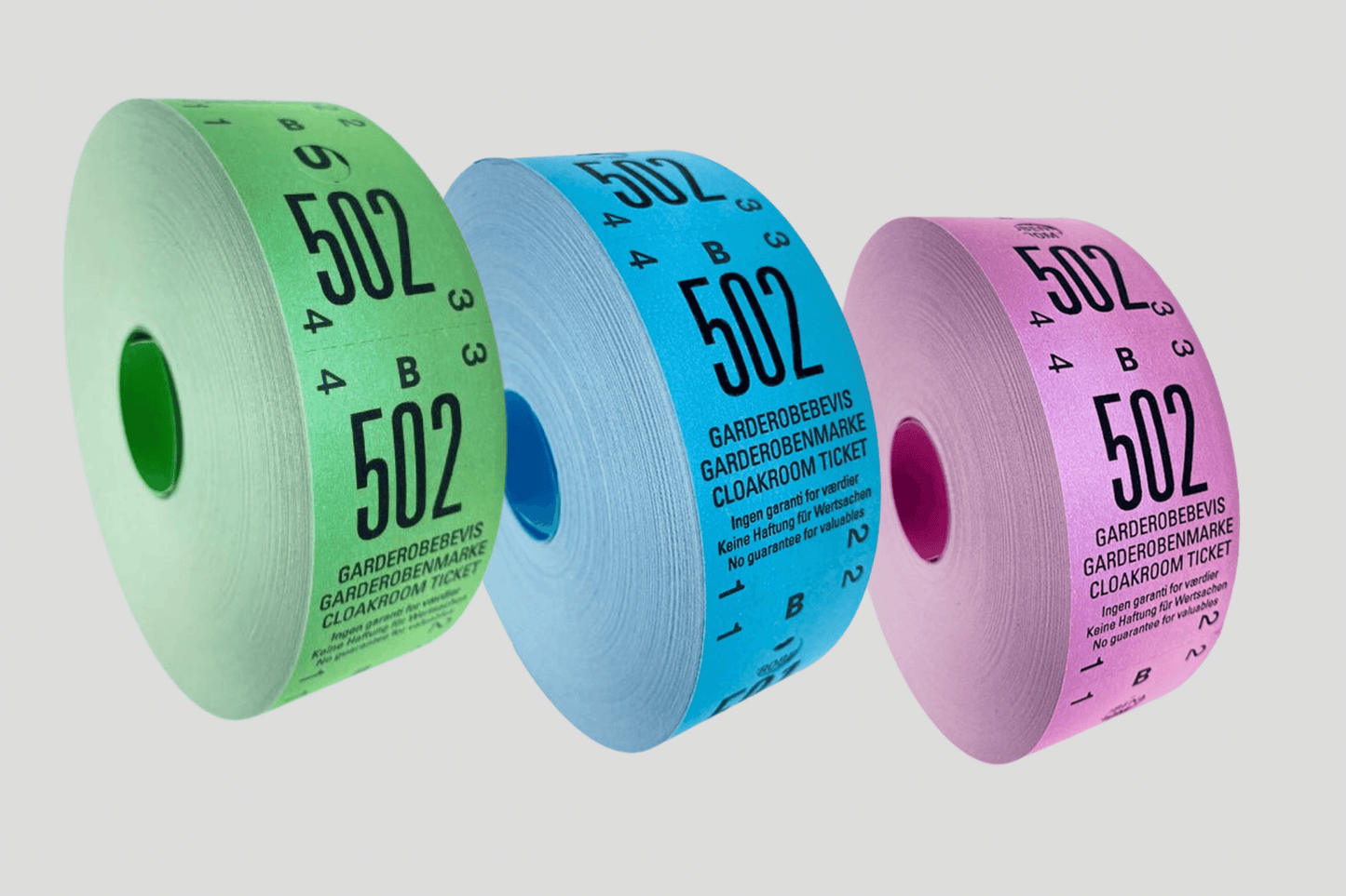 2-Part Thermal Cloakroom Tickets in Roll Tickets JM Band UK
