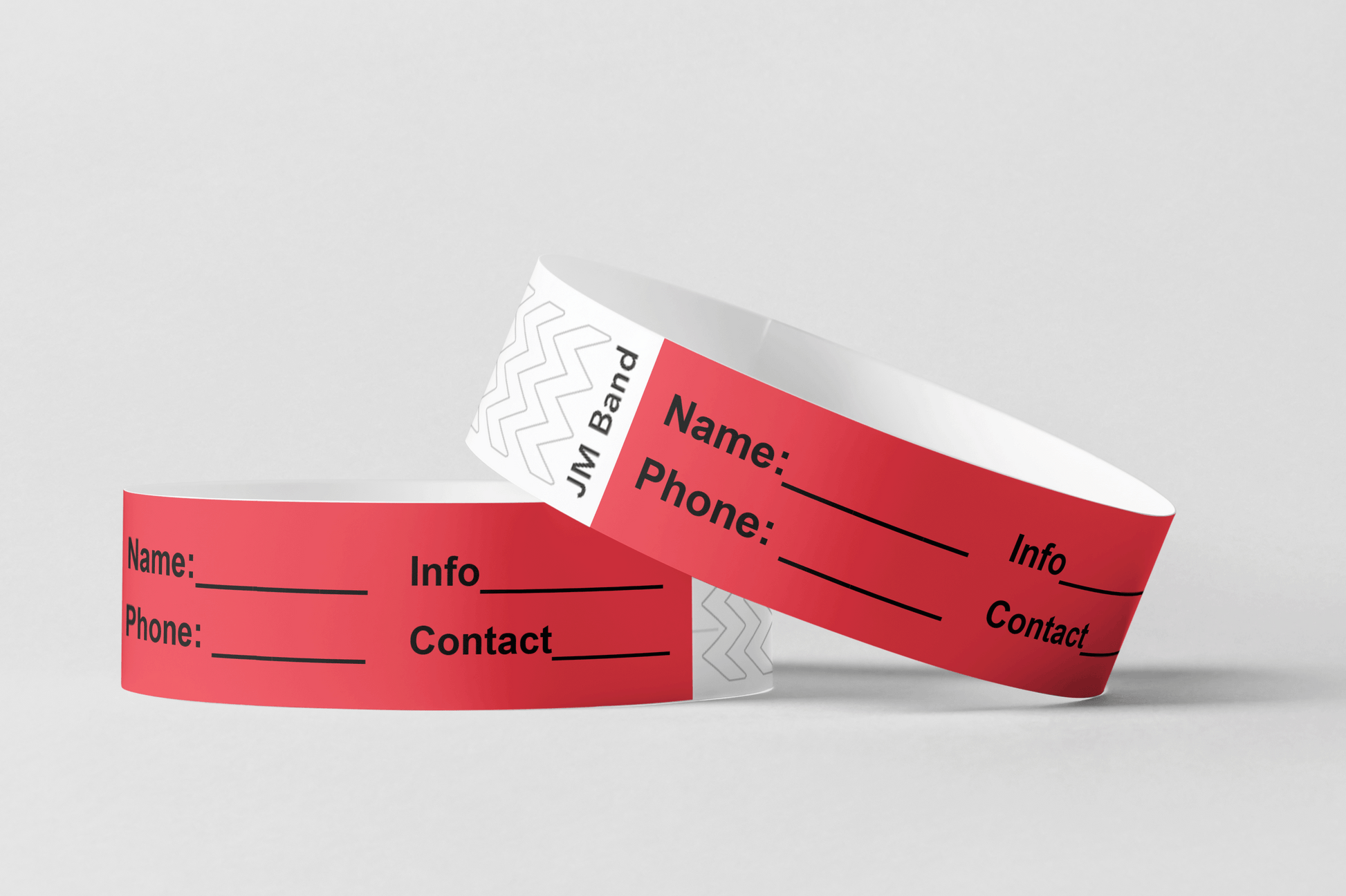 ID Paper Wristbands Paper wristbands JM Band UK 10 Red