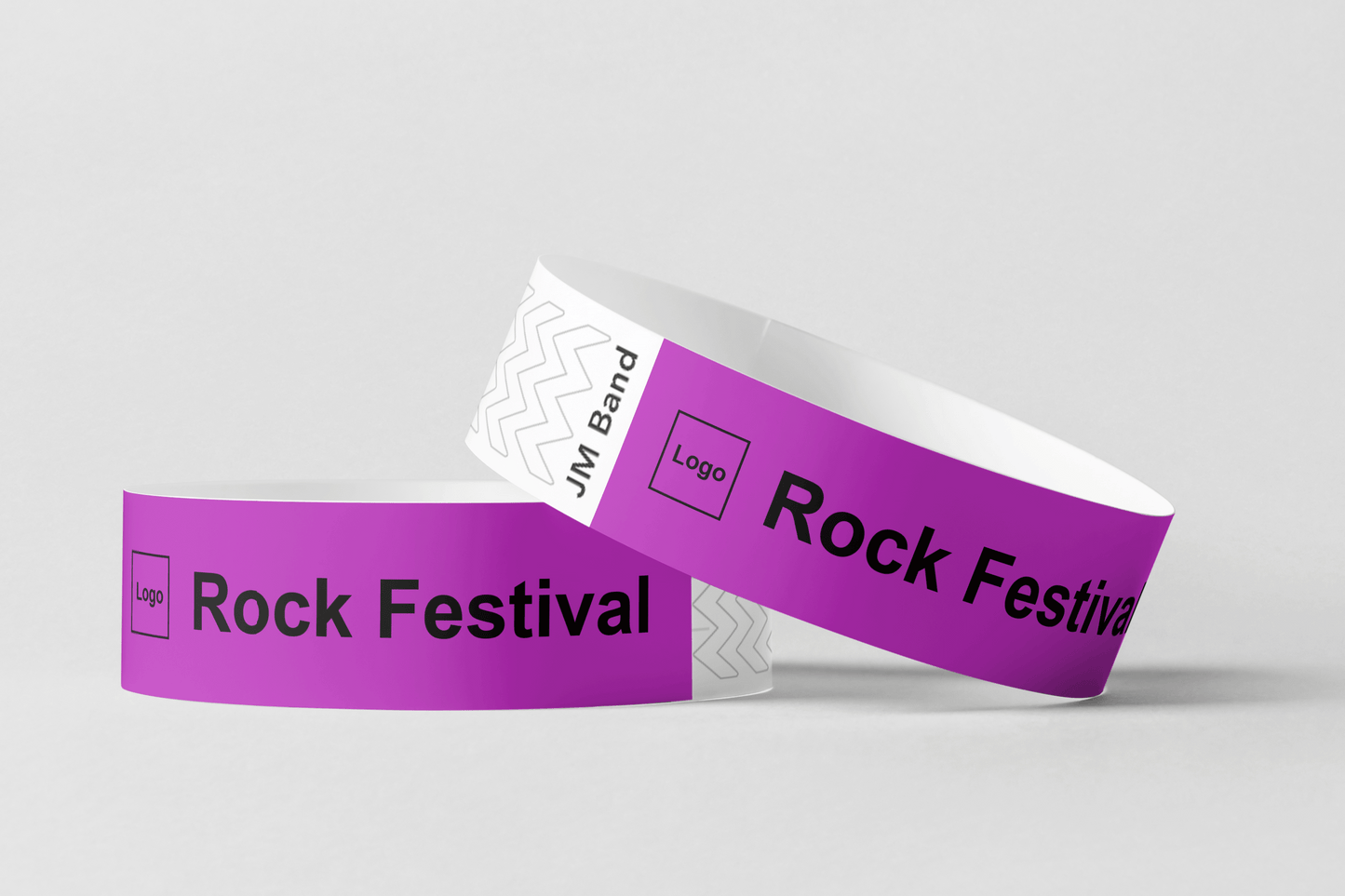 Paper Wristband - Black Print Paper wristbands JM Band UK 10 Purple
