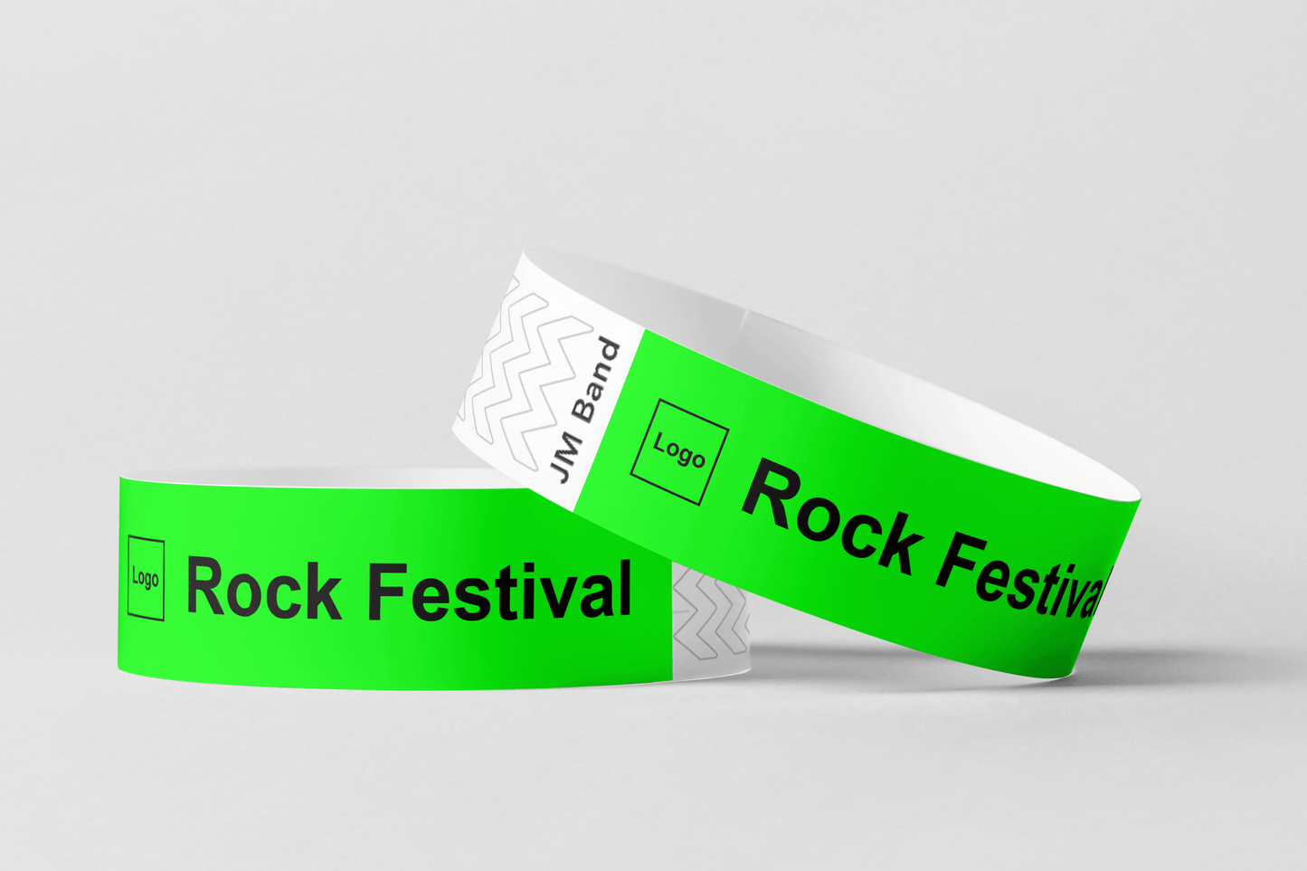 Paper Wristband - Black Print Paper wristbands JM Band UK 10 Green