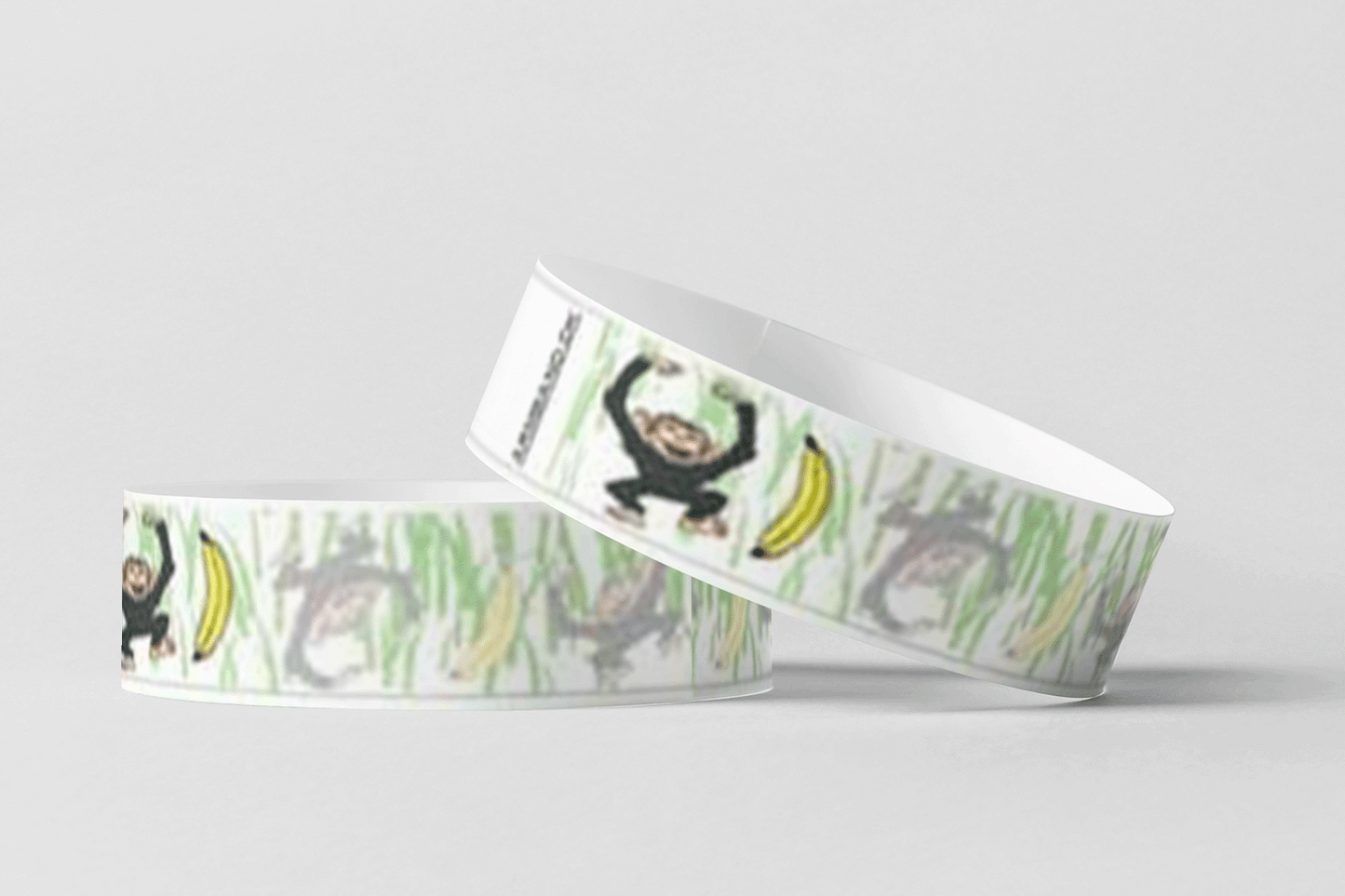 Paper Wristbands - Pre-Printed Paper wristbands JM Band UK 10 Monkeys
