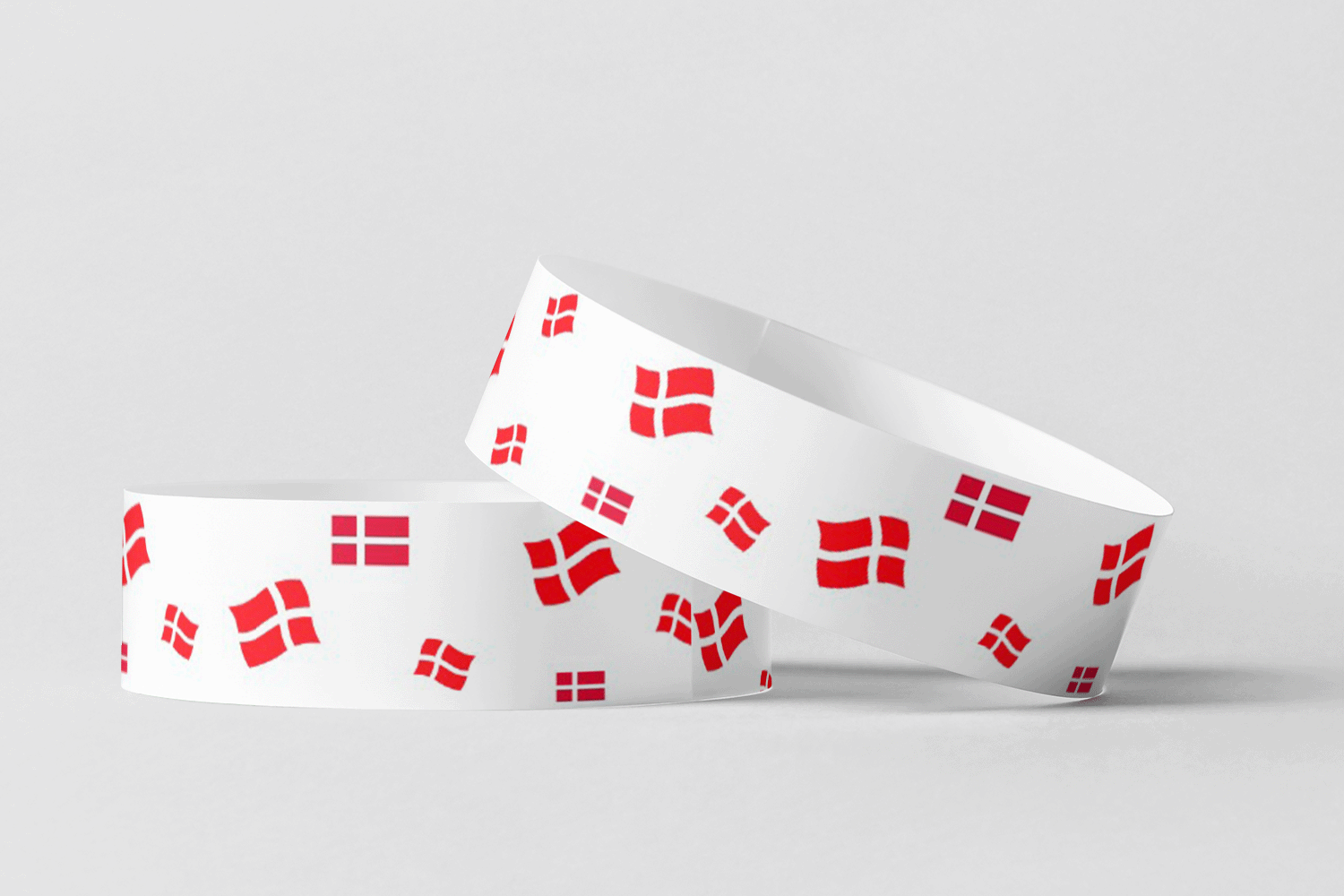 Paper Wristbands - Pre-Printed Paper wristbands JM Band UK 10 Danish Flags