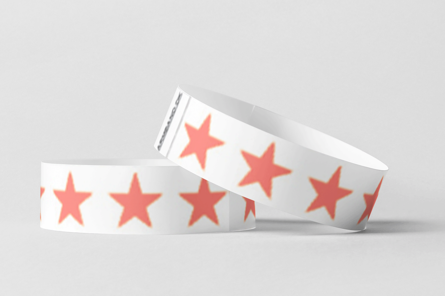 Paper Wristbands - Pre-Printed Paper wristbands JM Band UK 10 Red Stars