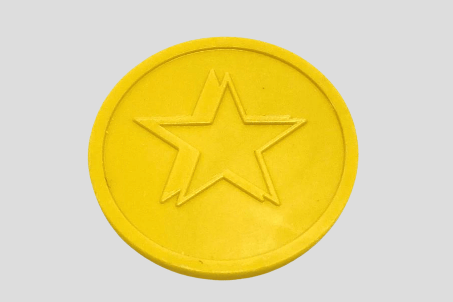 Embossed Plastic Tokens in Stock Tokens JM Band UK 1 Yellow Star