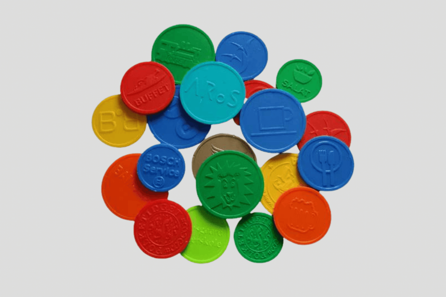 Embossed Plastic Tokens Tokens JM Band UK   