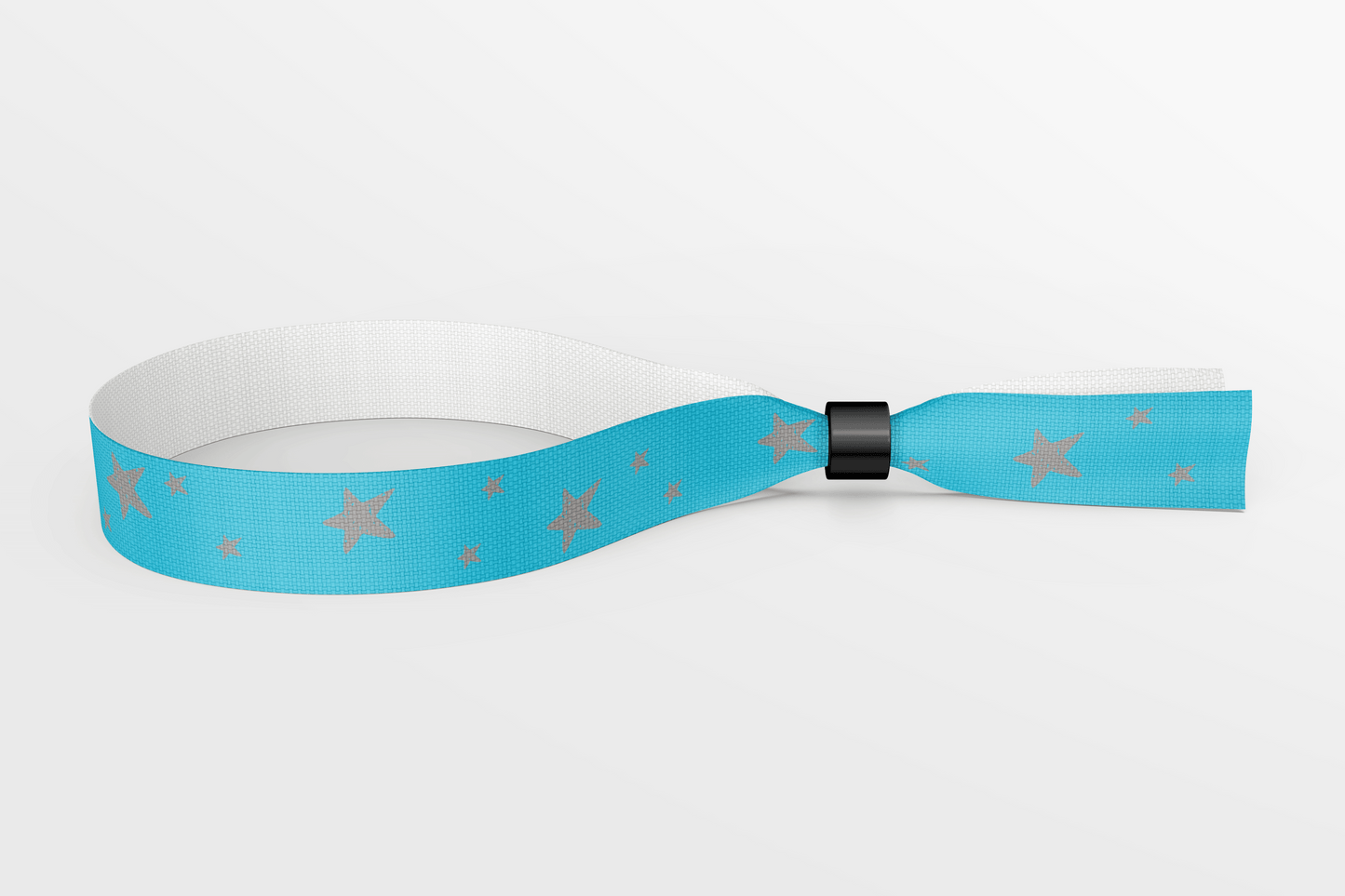 Textile Wristbands with Stars and Colours Fabric Wristbands JM Band UK 50 Blue With Gray Stars