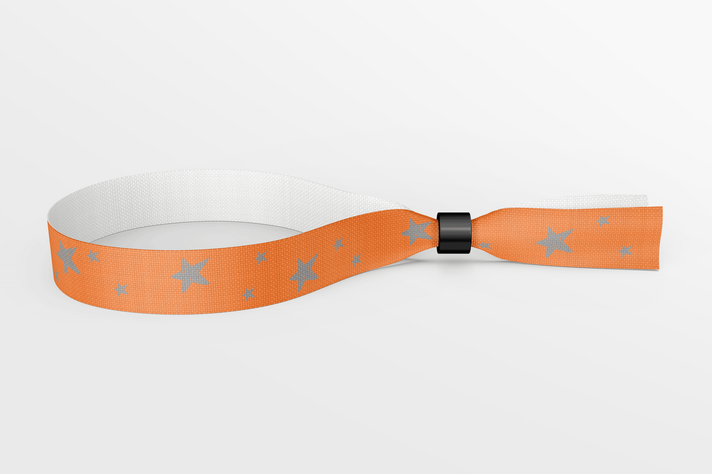 Textile Wristbands with Stars and Colours Fabric Wristbands JM Band UK 50 Orange With Gray Stars