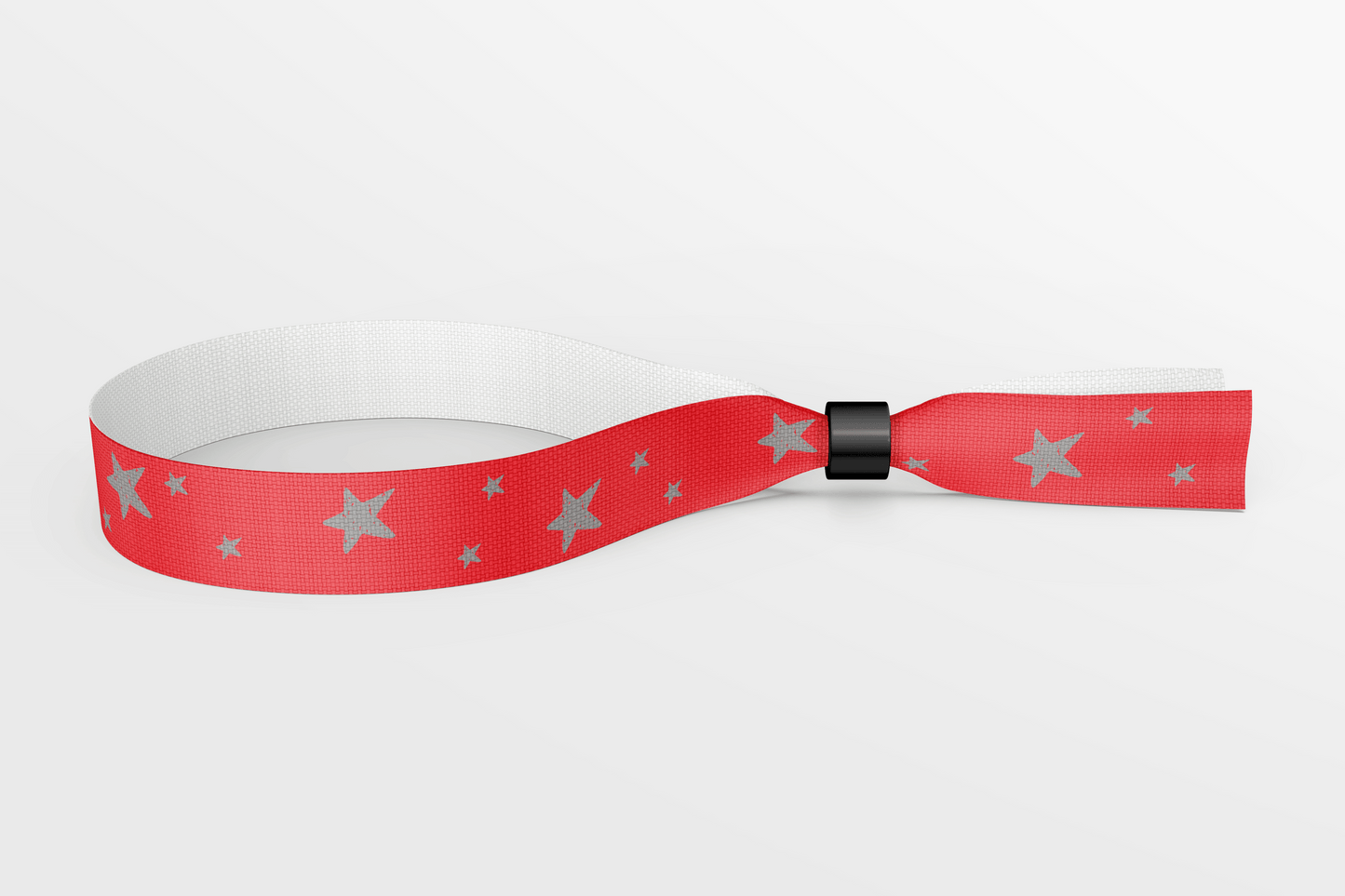 Textile Wristbands with Stars and Colours Fabric Wristbands JM Band UK 50 Red With Gray Stars
