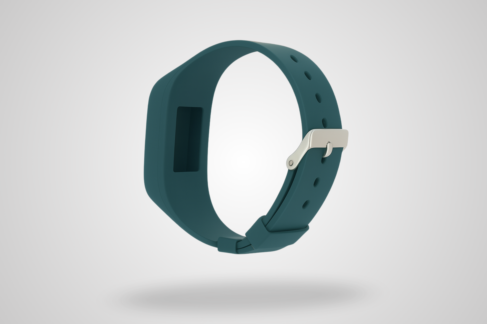 A photo of a silicone bracelet compatible with Axivity