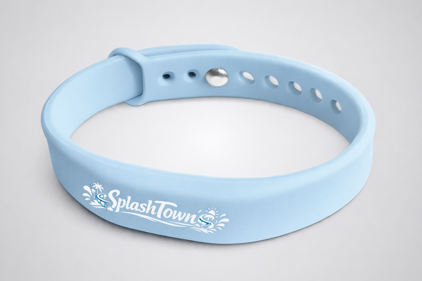 A photo of a silicone wristband with NFC and custom design from JM Band®
