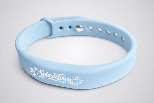 A photo of a silicone wristband with NFC and custom design from JM Band®