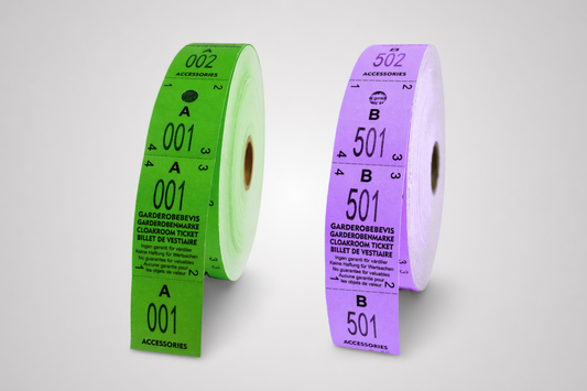 3-part wardrobe tickets in colors from JM Band®