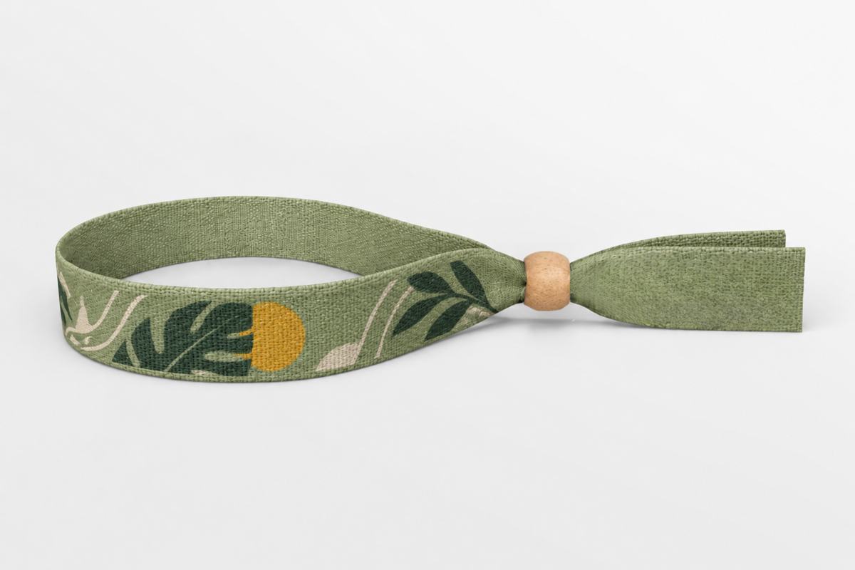 Bamboo Fabric Wristband with Color Print
