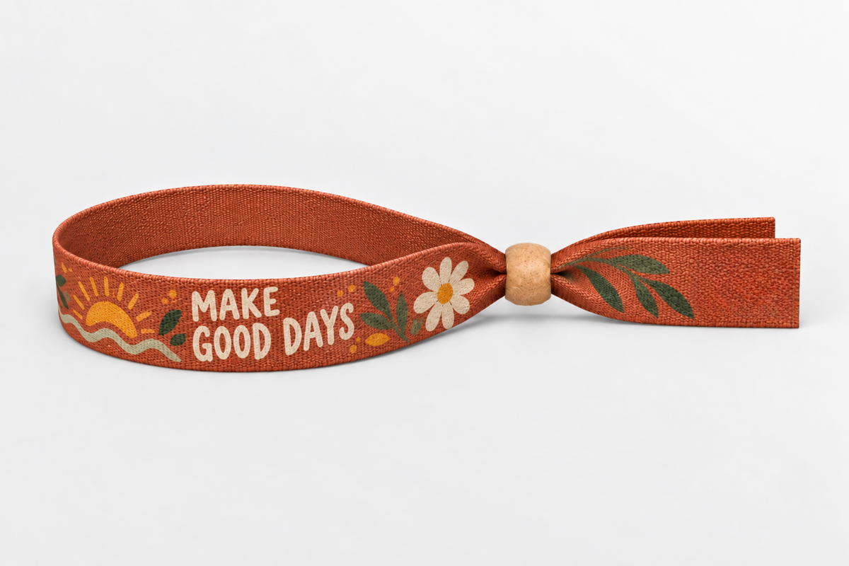 Bamboo Fabric Wristband with Color Print