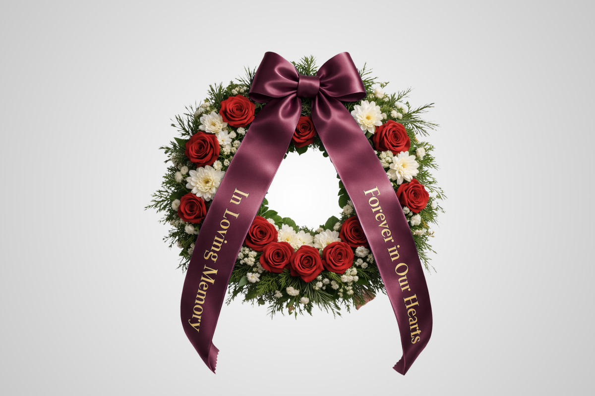 ECO Satin Bouquet Ribbon Print