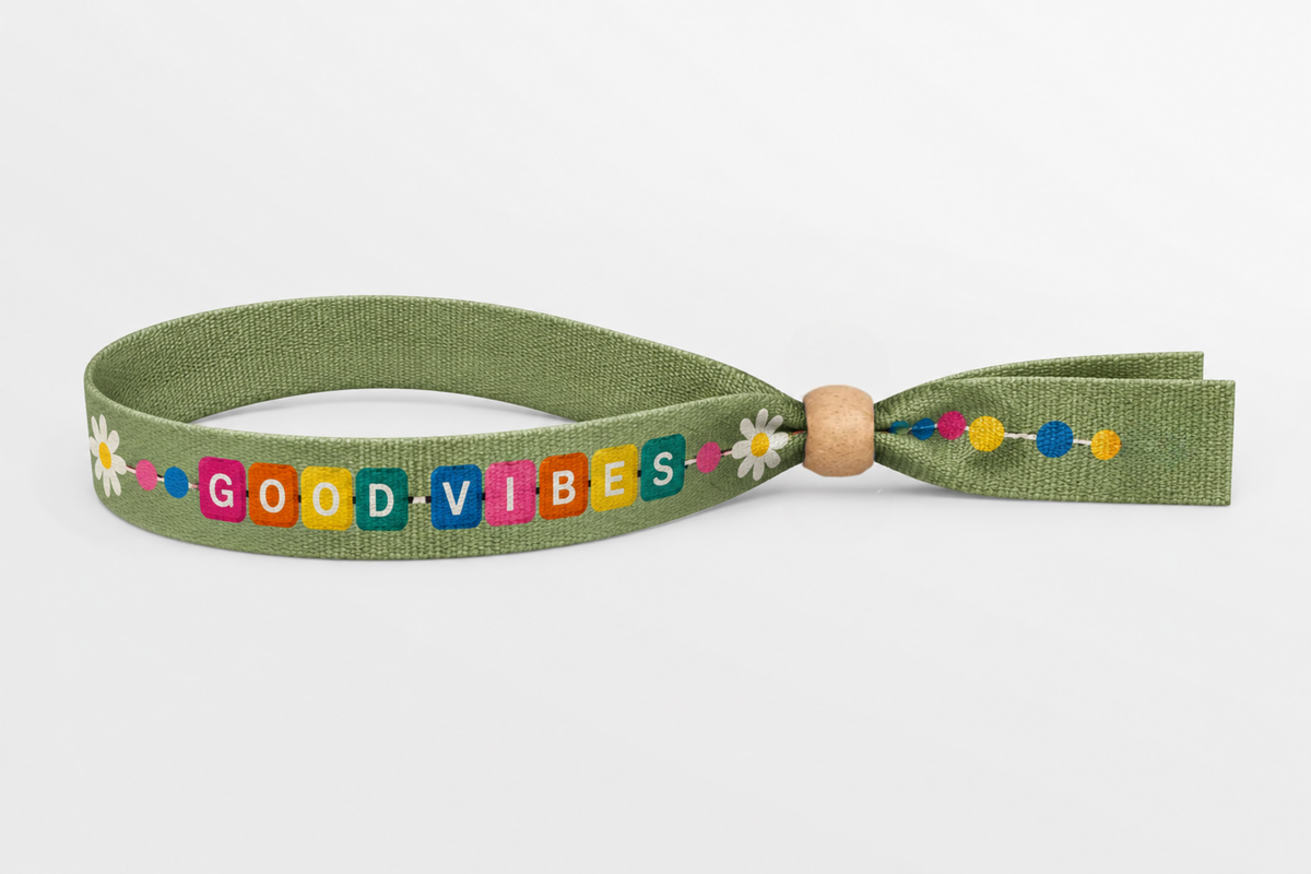Cotton bracelets with color print