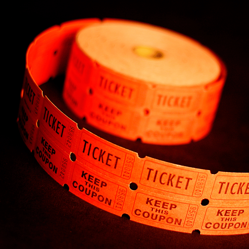orange ticket roll