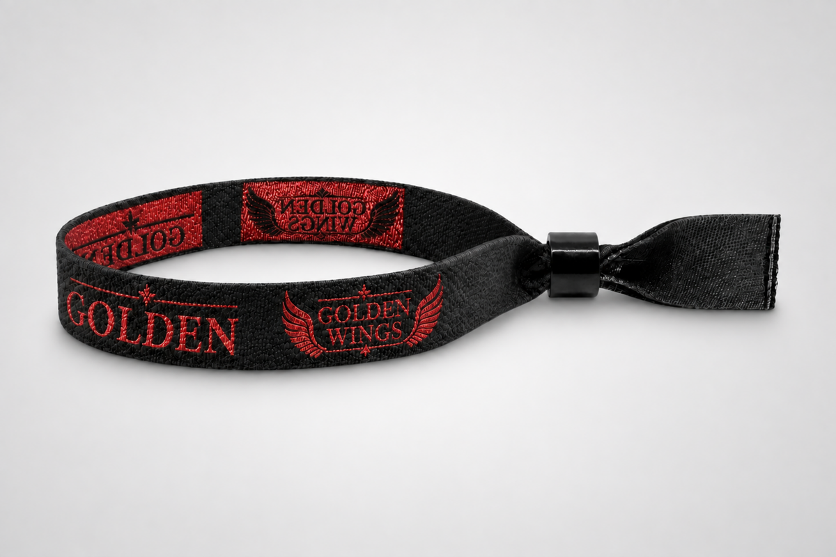 Festival Wristbands Woven with Metallic Thread