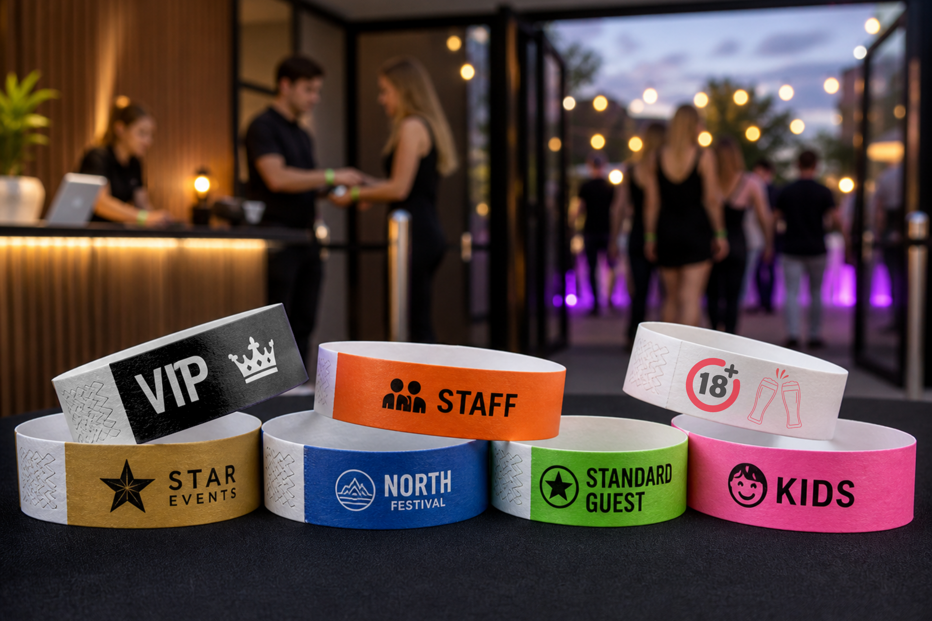 Paper Wristbands for Events with Logo: Access Control, Colours and Organisation