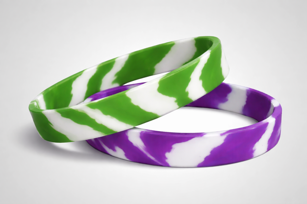 Marbled Silicone Wristbands Embossing