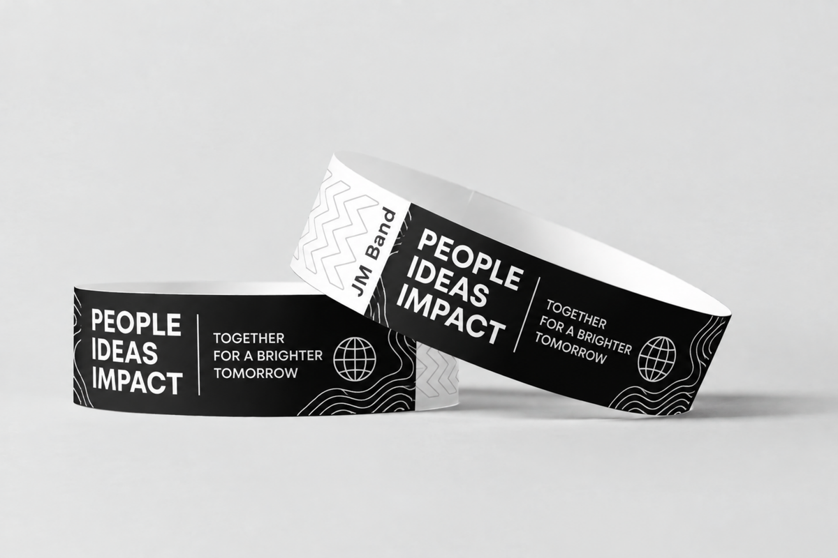 Paper Wristbands - White Print