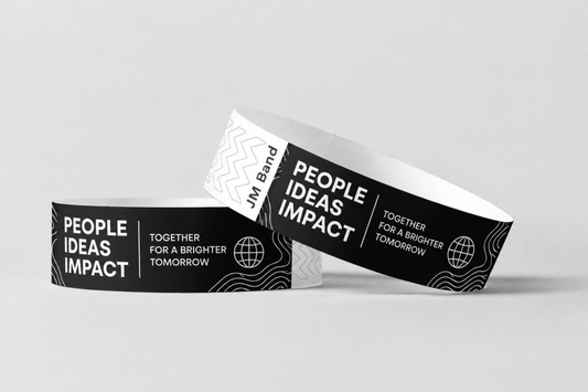 Paper Wristbands - White Print