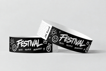 Paper Wristbands - White Print