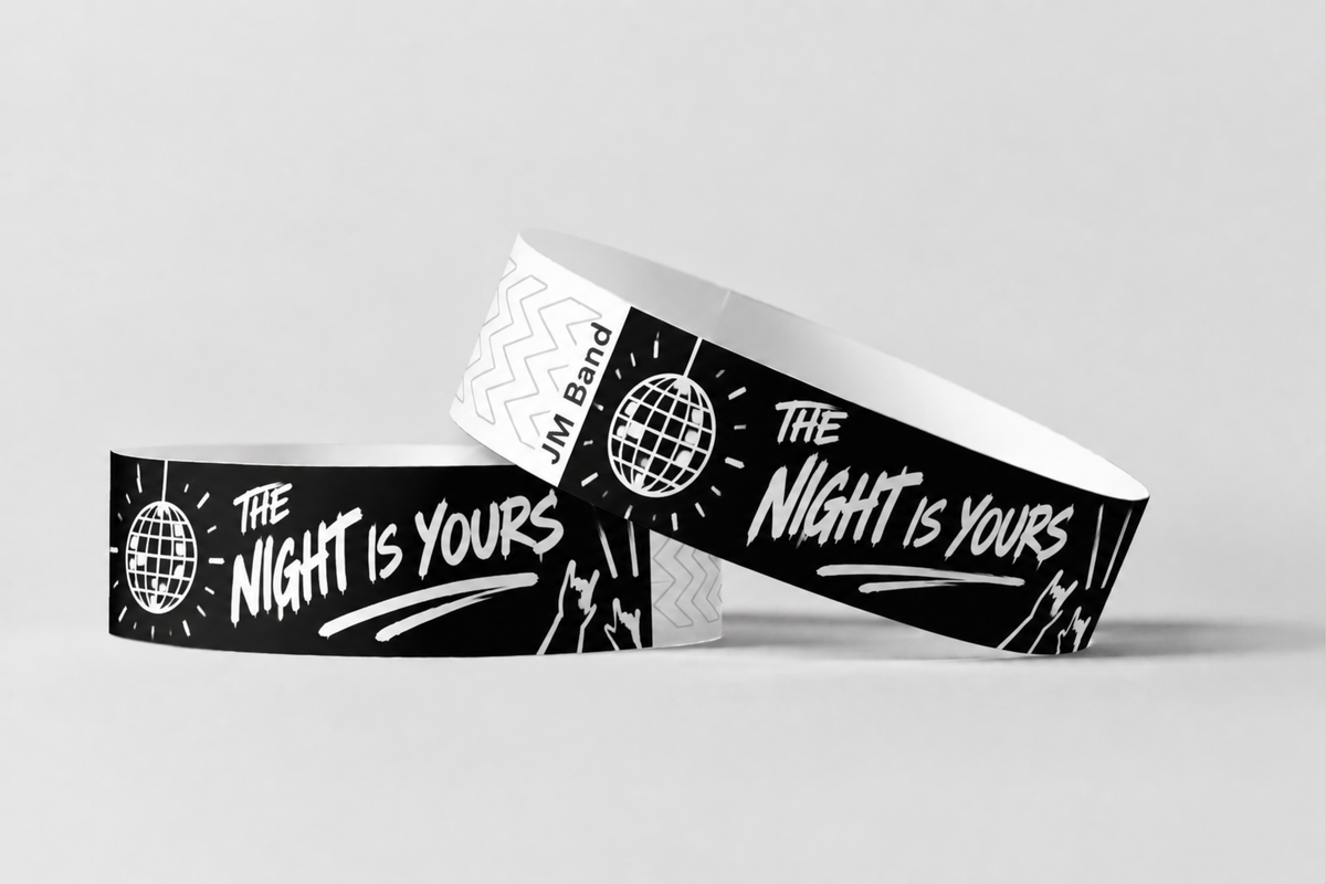 Paper Wristbands - White Print