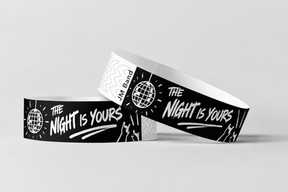 Paper Wristbands - White Print