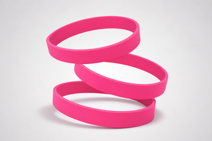 Pink Plain Silicone Wristbands. Buy Silicone Wristbands without print from JM Band®