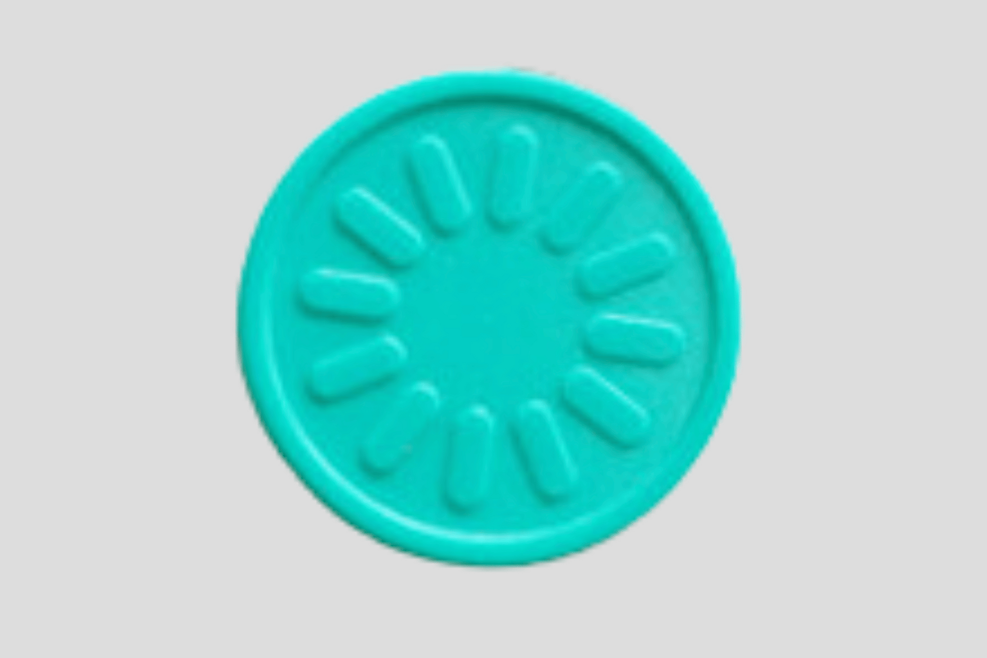 Embossed Plastic Tokens in Stock Tokens JM Band UK 1 Turquoise Flower