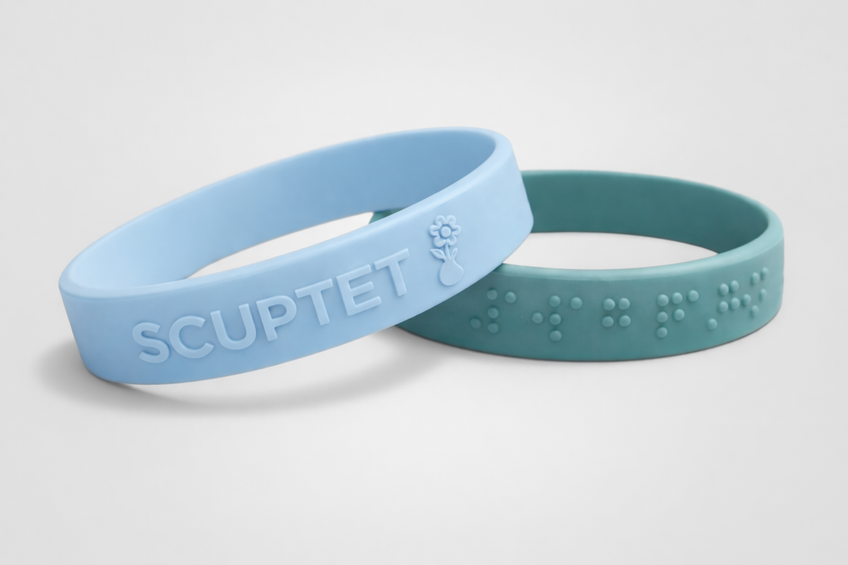 Embossed Silicone Wristbands Raised Text
