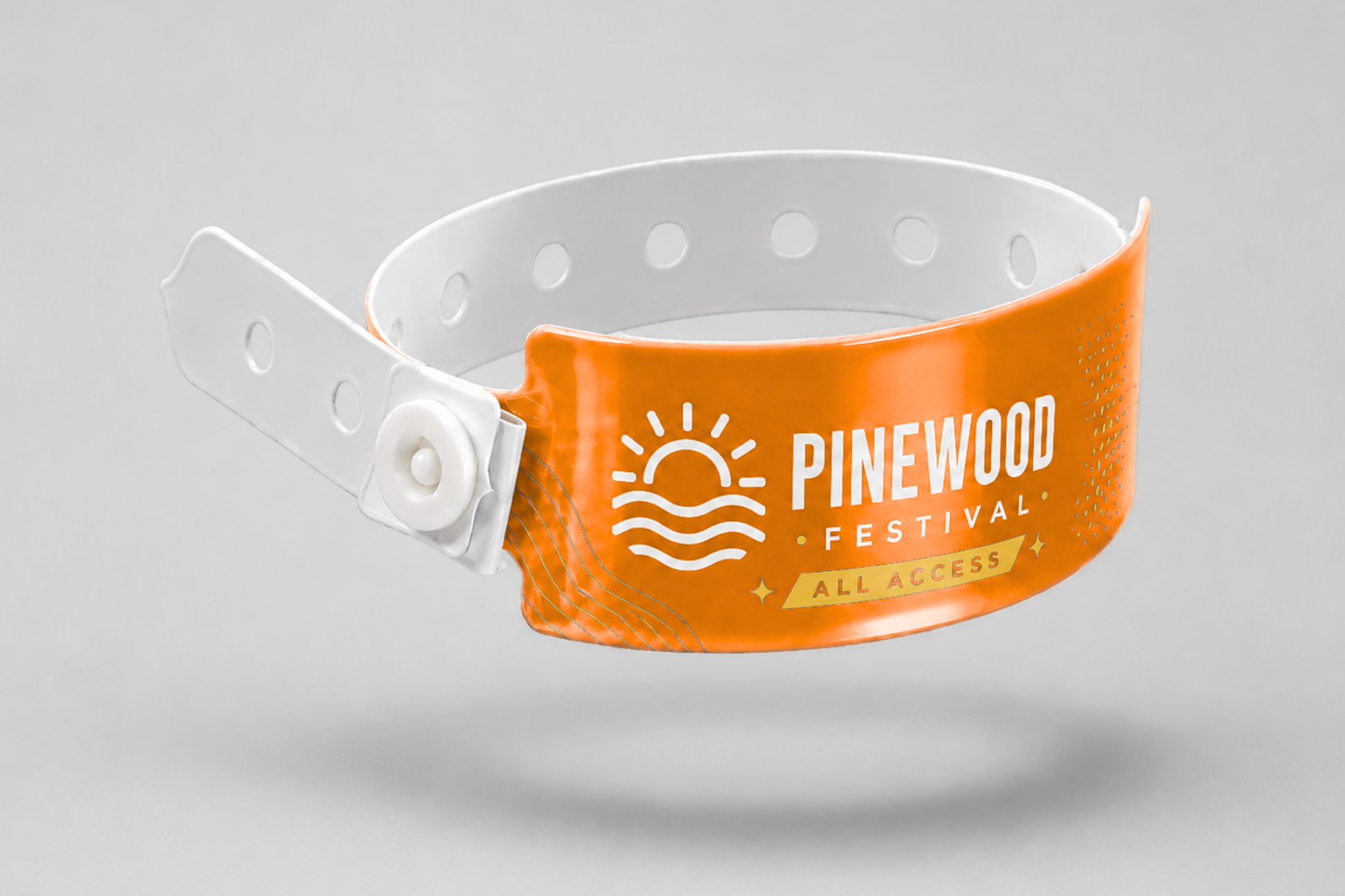 Printed wide plastic wristbands from JM Band®. Buy orange plastic wristbands here.