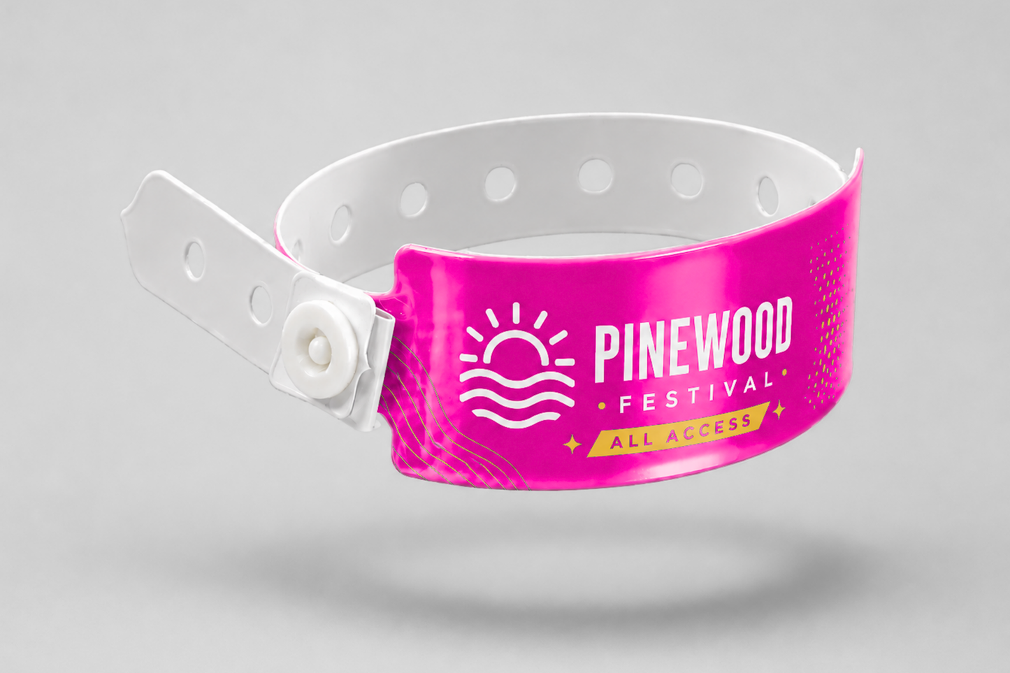 Printed wide plastic wristbands from JM Band®. Buy pink plastic wristbands here.