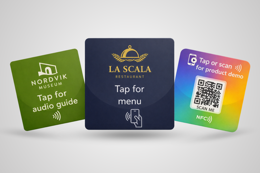 Square NFC Stickers with color printing and logo - JM Band®