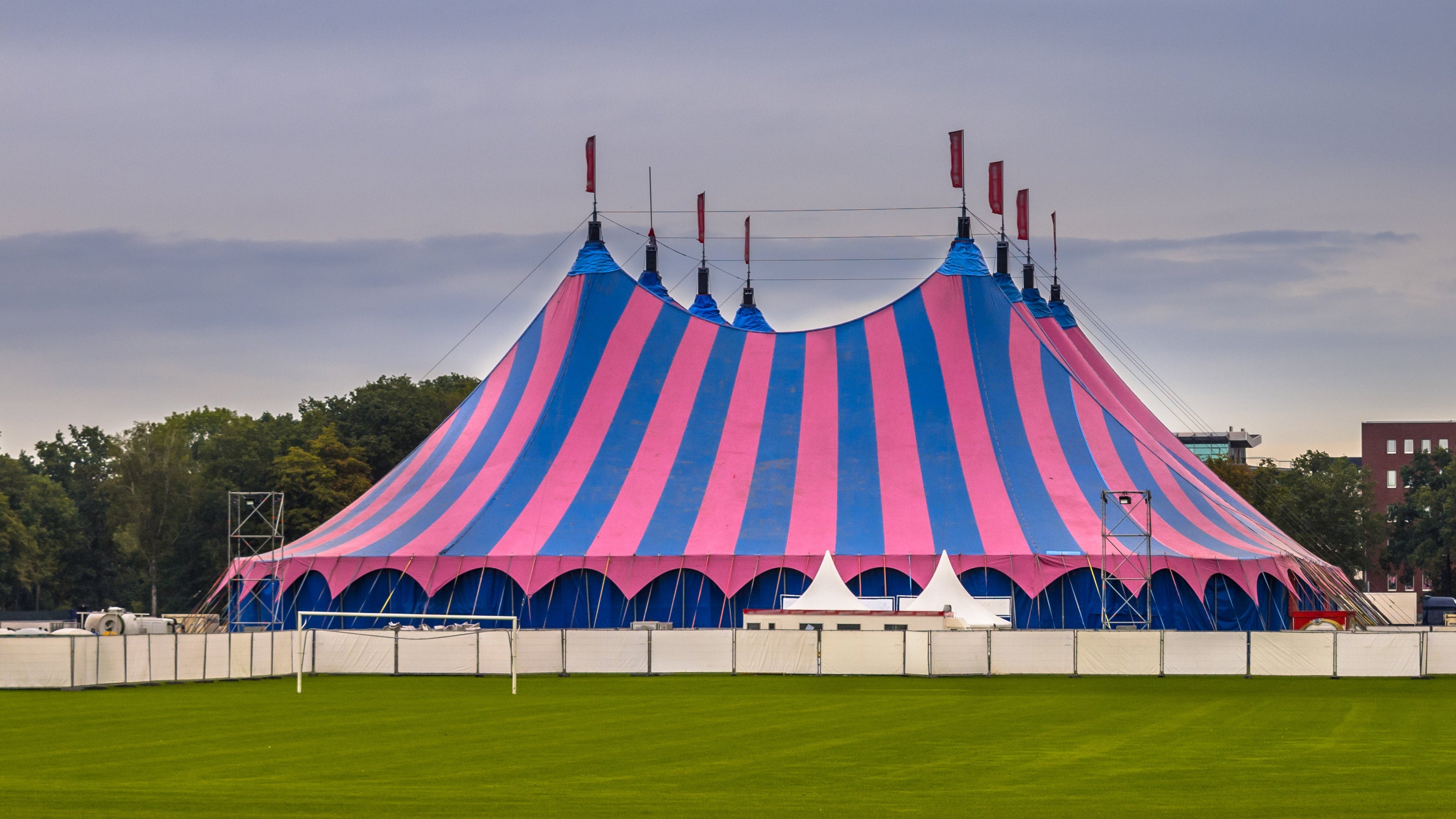circus tent striped summer sky