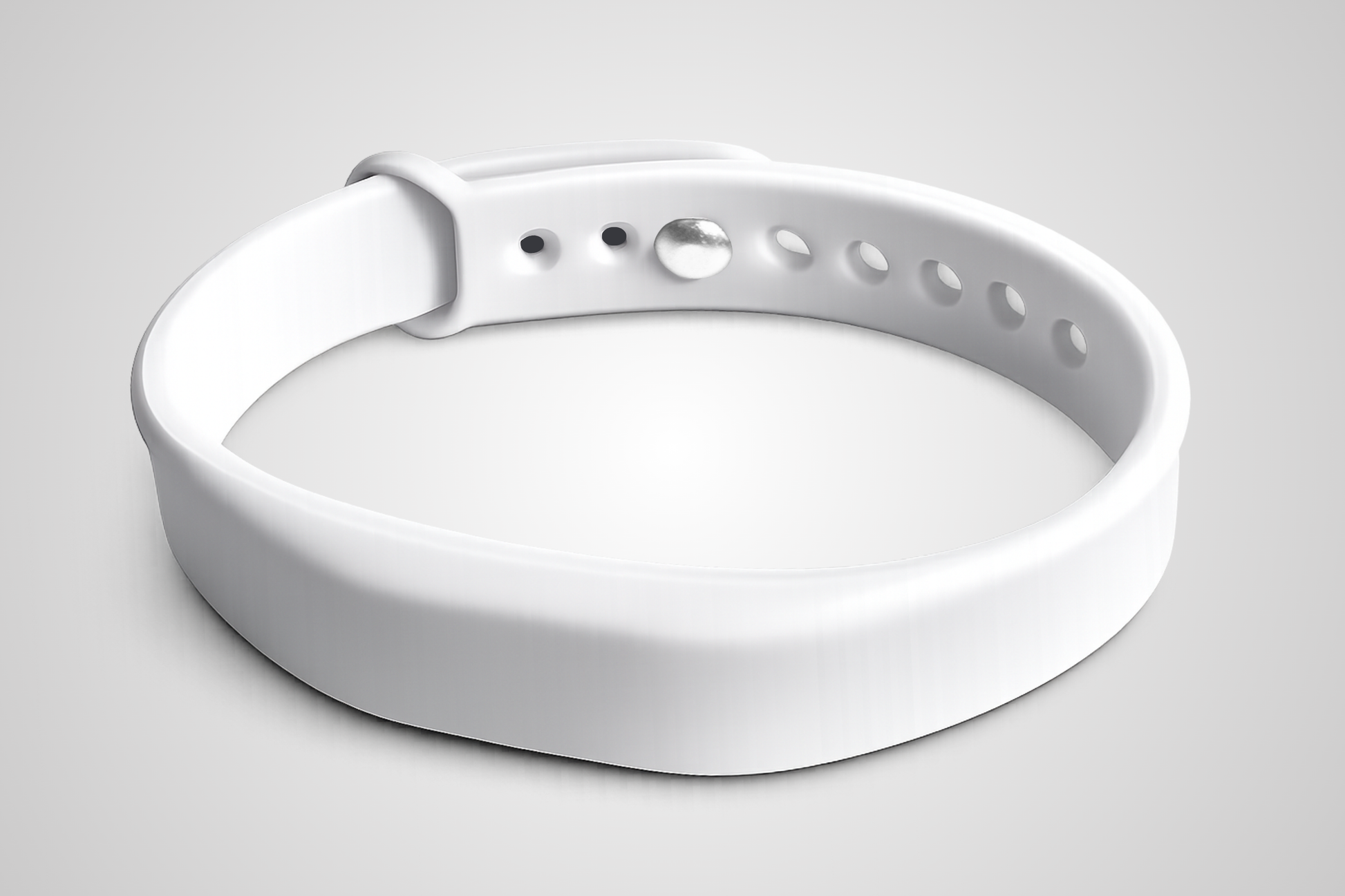 White silicone wristband with NFC and strap for size adjustment - JM Band®