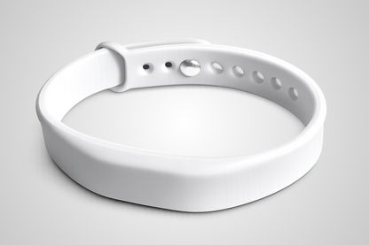 White silicone wristband with NFC and strap for size adjustment - JM Band®